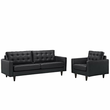 EAST END IMPORTS Empress Sofa and Armchair Set of 2, Black EEI-1311-BLK